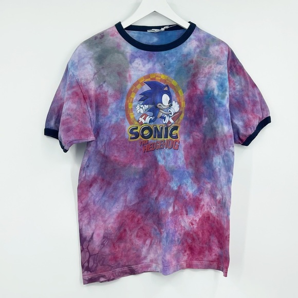 Sonic The Hedgehog Tie Dye Short Sleeve Shirt Size Large - Picture 4 of 5